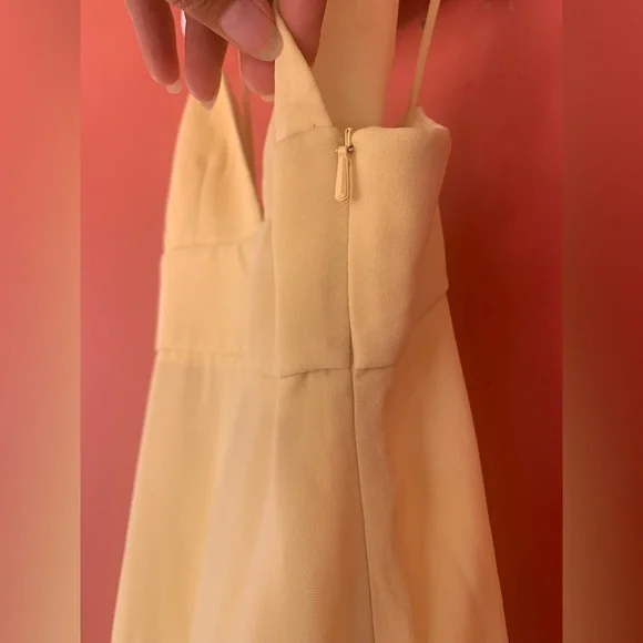 MOSCHINO BOUTIQUE Pastel Yellow Baby Doll Midi Asymmetrical Dress size 6 - Picture 7 of 13